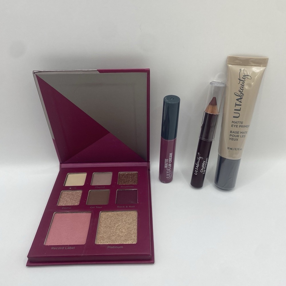 ULTA Beauty 4Pc Makeup Lot Face Palette Lip Cream Lip Crayon Eye Primer - Picture 7 of 9